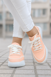 Pantofi Sport Dama din Piele Roz cu Alb - ASTIPantofi sport damaBigiottos Shoes