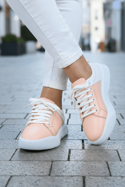 Pantofi Sport Dama din Piele Roz cu Alb - ILONAPantofi sport damaBigiottos Shoes