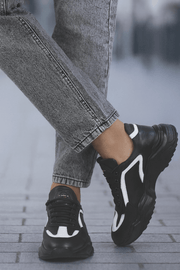 Pantofi Sport de Barbati din Piele Negru cu Alb - MYLEPantofi sport barbatiBigiottos Shoes