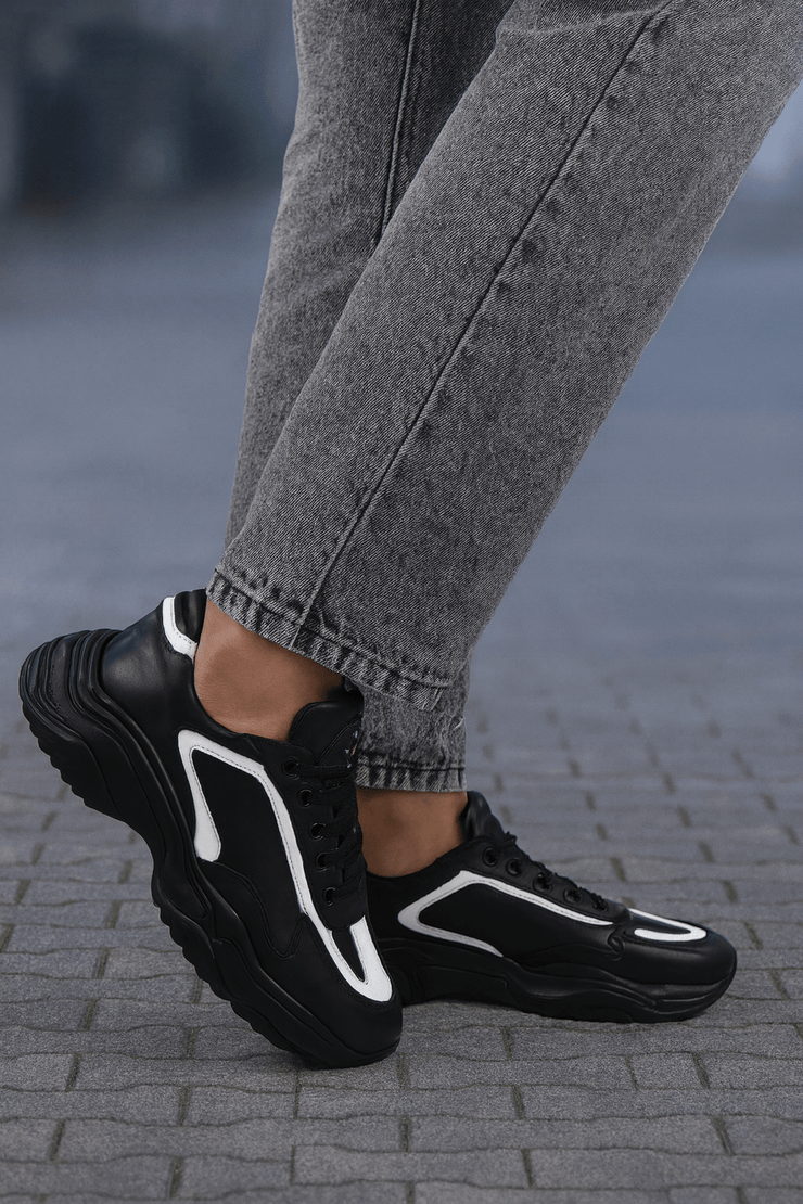 Pantofi Sport de Barbati din Piele Negru cu Alb - MYLEPantofi sport barbatiBigiottos Shoes