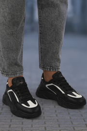 Pantofi Sport de Barbati din Piele Negru cu Alb - MYLEPantofi sport barbatiBigiottos Shoes