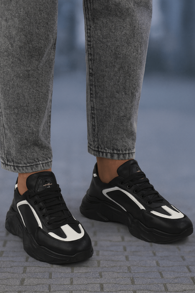 Pantofi Sport de Barbati din Piele Negru cu Alb - MYLEPantofi sport barbatiBigiottos Shoes