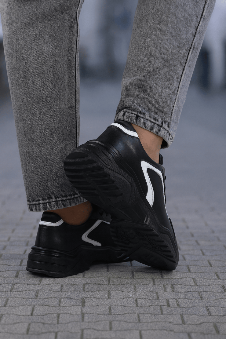 Pantofi Sport de Barbati din Piele Negru cu Alb - MYLEPantofi sport barbatiBigiottos Shoes