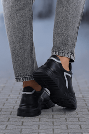 Pantofi Sport de Barbati din Piele Negru cu Gri - MIKEPantofi casual barbatiBigiottos Shoes