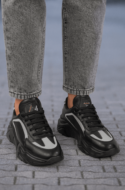 Pantofi Sport de Barbati din Piele Negru cu Gri - MIKEPantofi casual barbatiBigiottos Shoes