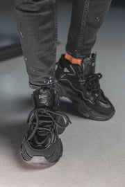 High Top Sneakers Barbati - Black Stealth R10