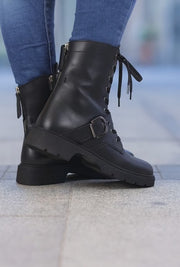 Ghete Casual Dama din Piele cu Catarama - LYN