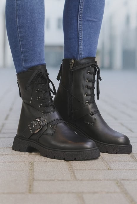 Ghete Casual Dama din Piele cu Catarama - LYN