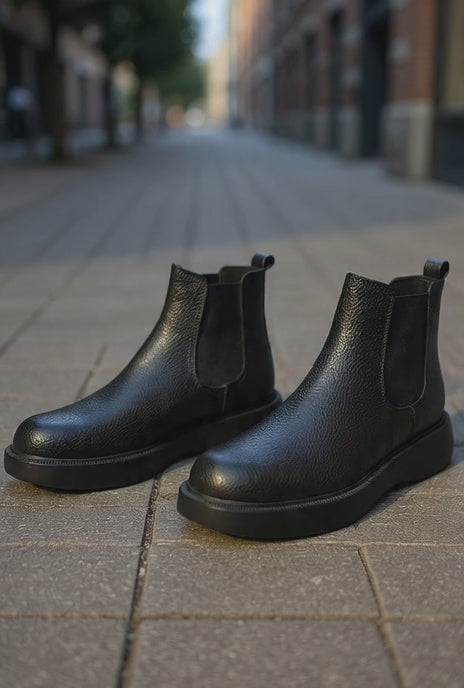 Ghete Casual Barbati din Piele Negre - KIRL