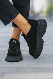 Pantofi Casual Dama din Piele Negri - NELA