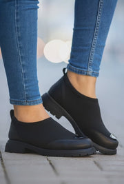 Pantofi Casual Dama din Piele cu Strech si Accesoriu -EXY