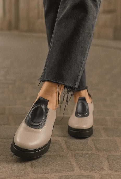 Pantofi Casual Dama din Piele Vizion cu Accesoriu - ELA