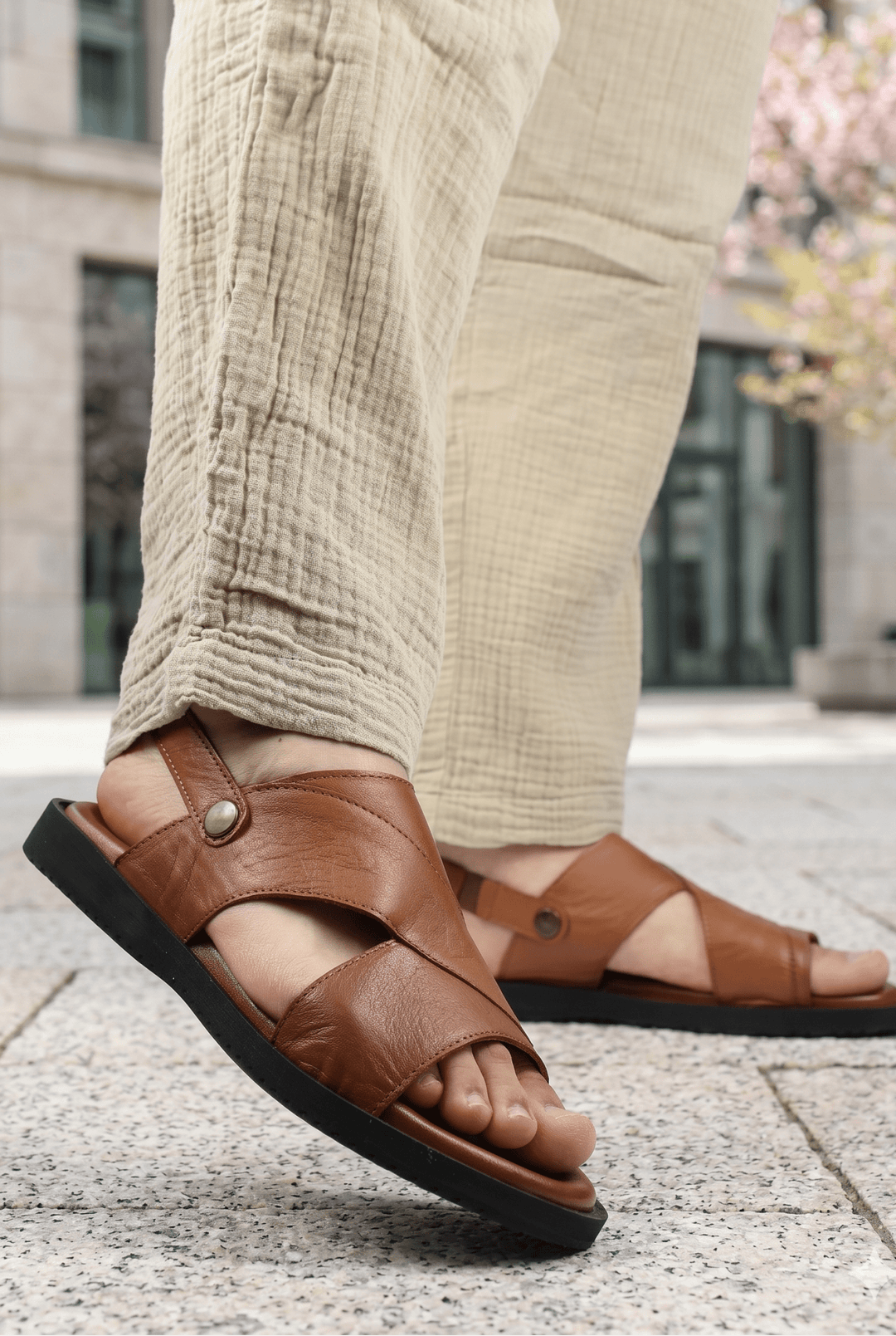 SANDALE BARBATI DIN PIELE NATURALA - DUE MARO – Bigiottos Shoes
