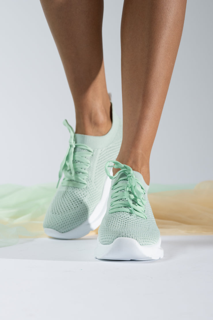 Pantofi sport dama verzi material textil