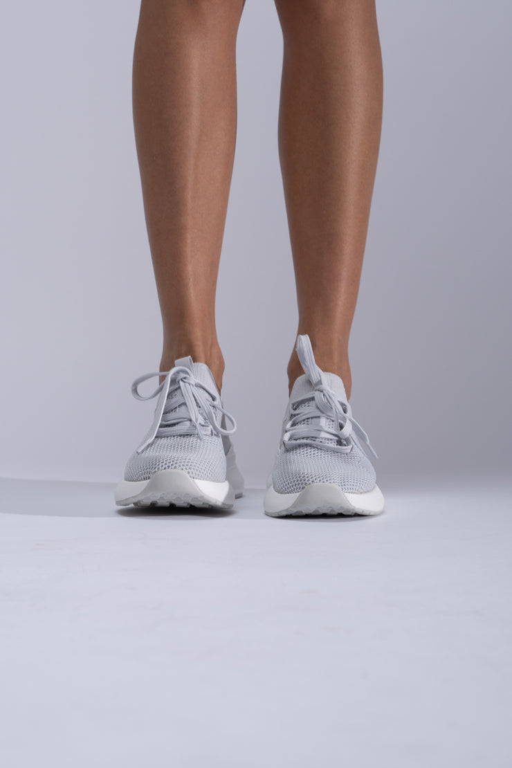 Pantofi sport dama gri material textil