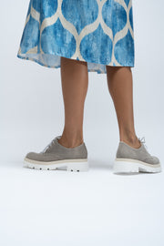 Pantofi casual dama material textil gri