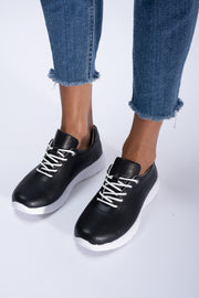 Pantofi sport dama piele naturala neagra