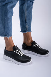 Pantofi sport dama piele naturala neagra