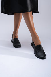 Sandale dama talpa joasa piele naturala neagra