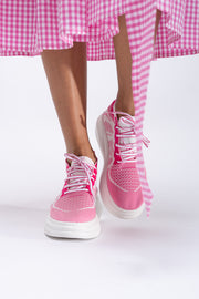 Adidasi dama roz material textil