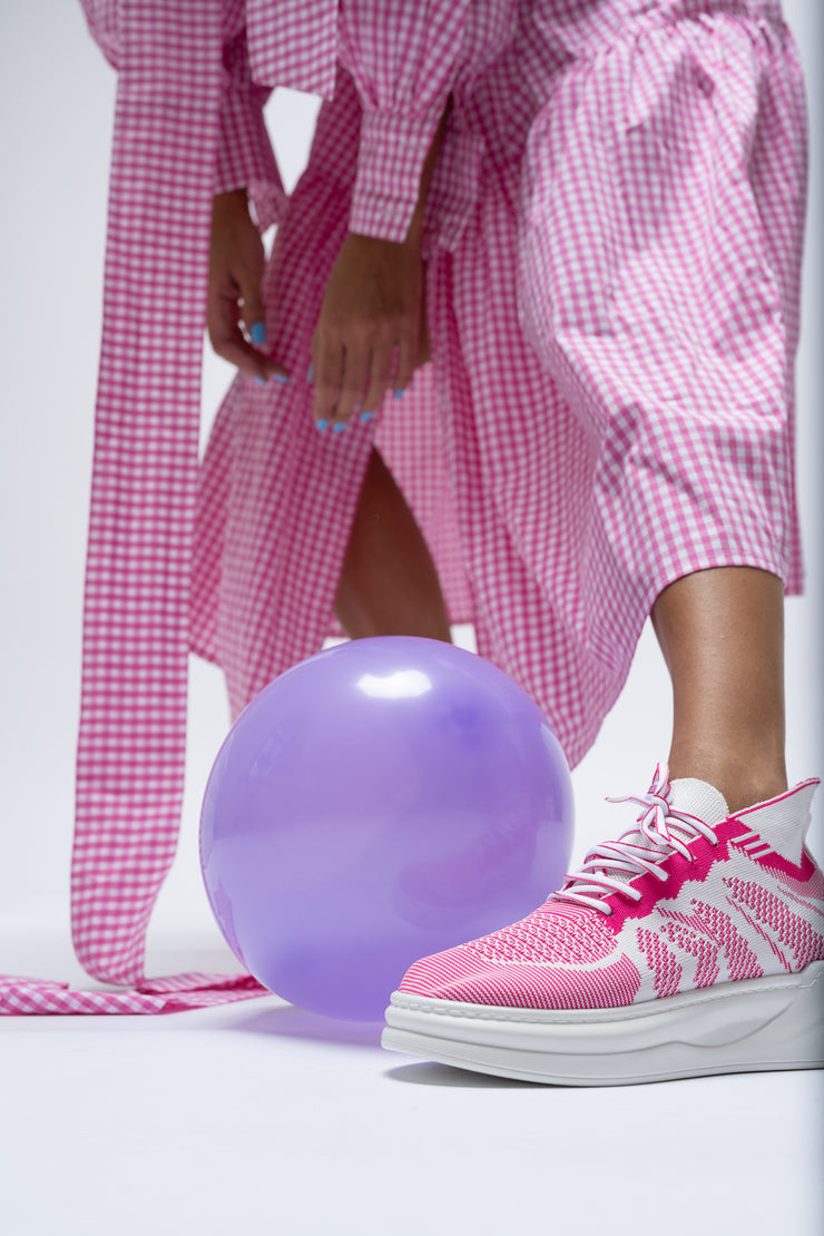 Adidasi dama roz material textil